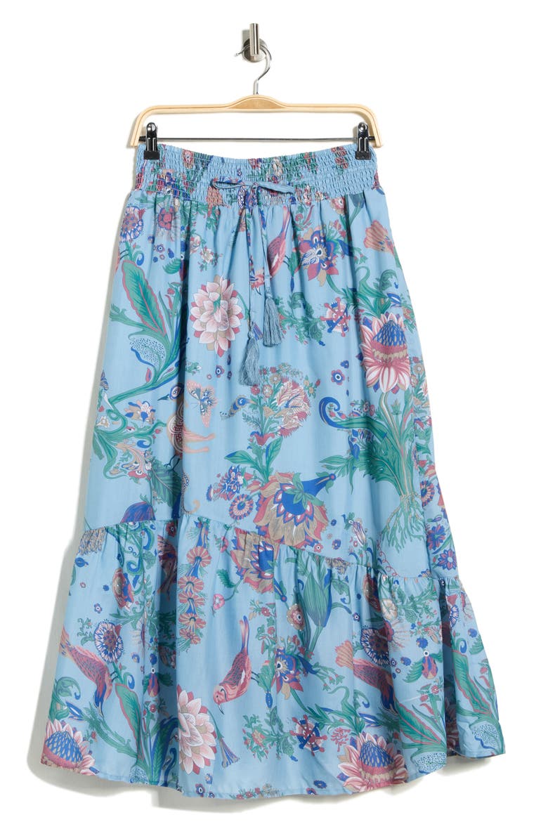Floral Print Skirt, Alternate, color, BLUE FLORAL PRINT