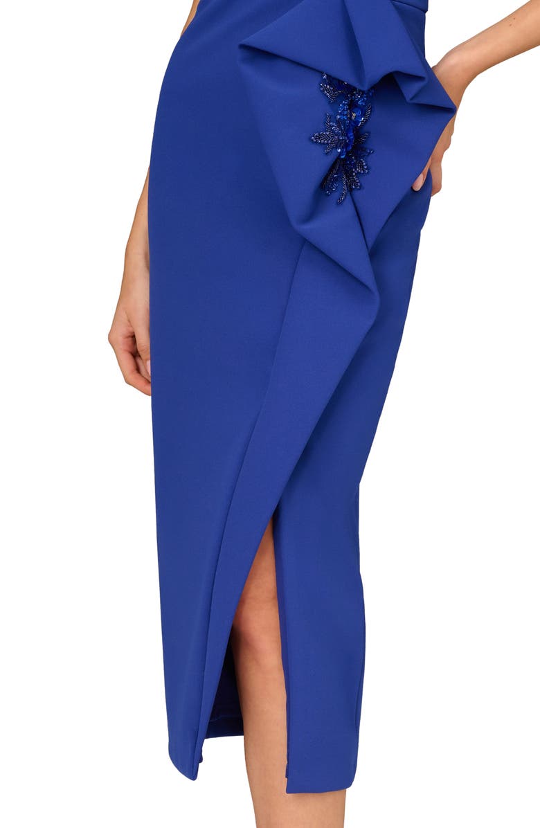 Aidan Mattox by Adrianna Papell Bead Detail Strapless Bonded Crepe Midi Dress, Alternate, color, 