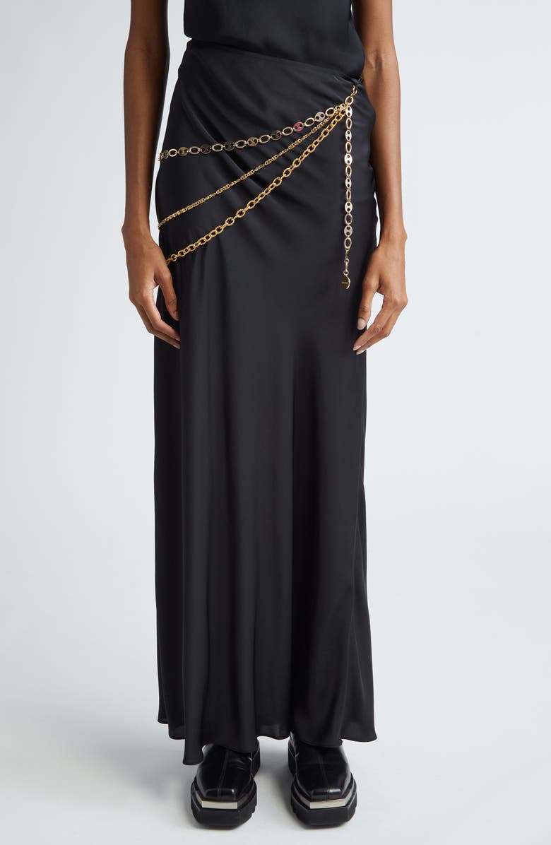 Rabanne One-Shoulder Chain Strap Dress, Main, color,