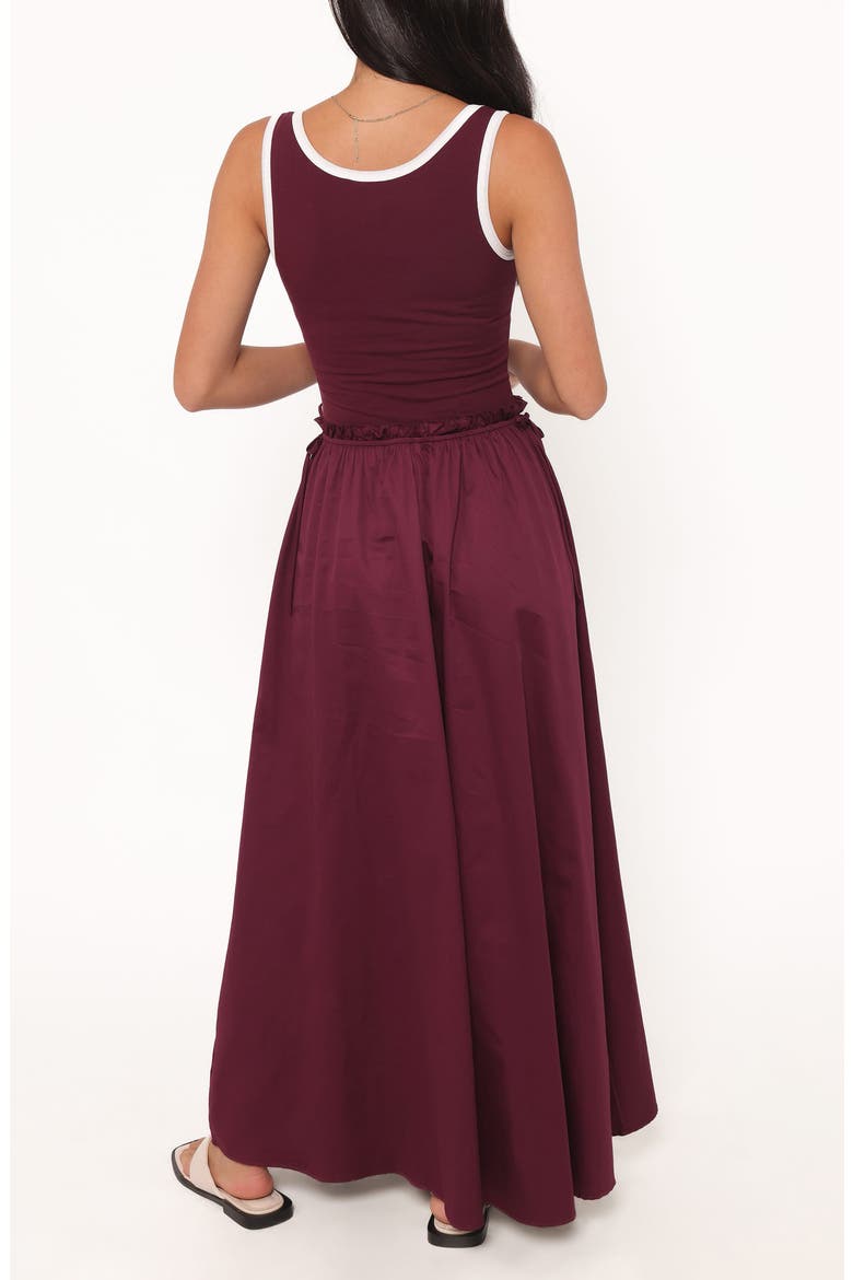 Finesse Sleeveless Stretch Cotton Maxi Dress, Alternate, color, BURGUNDY