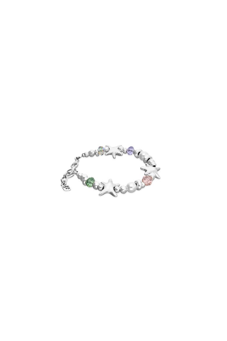 Silver-Tone Multicolor Faceted Crystal Bracelet, Alternate, color, Silver