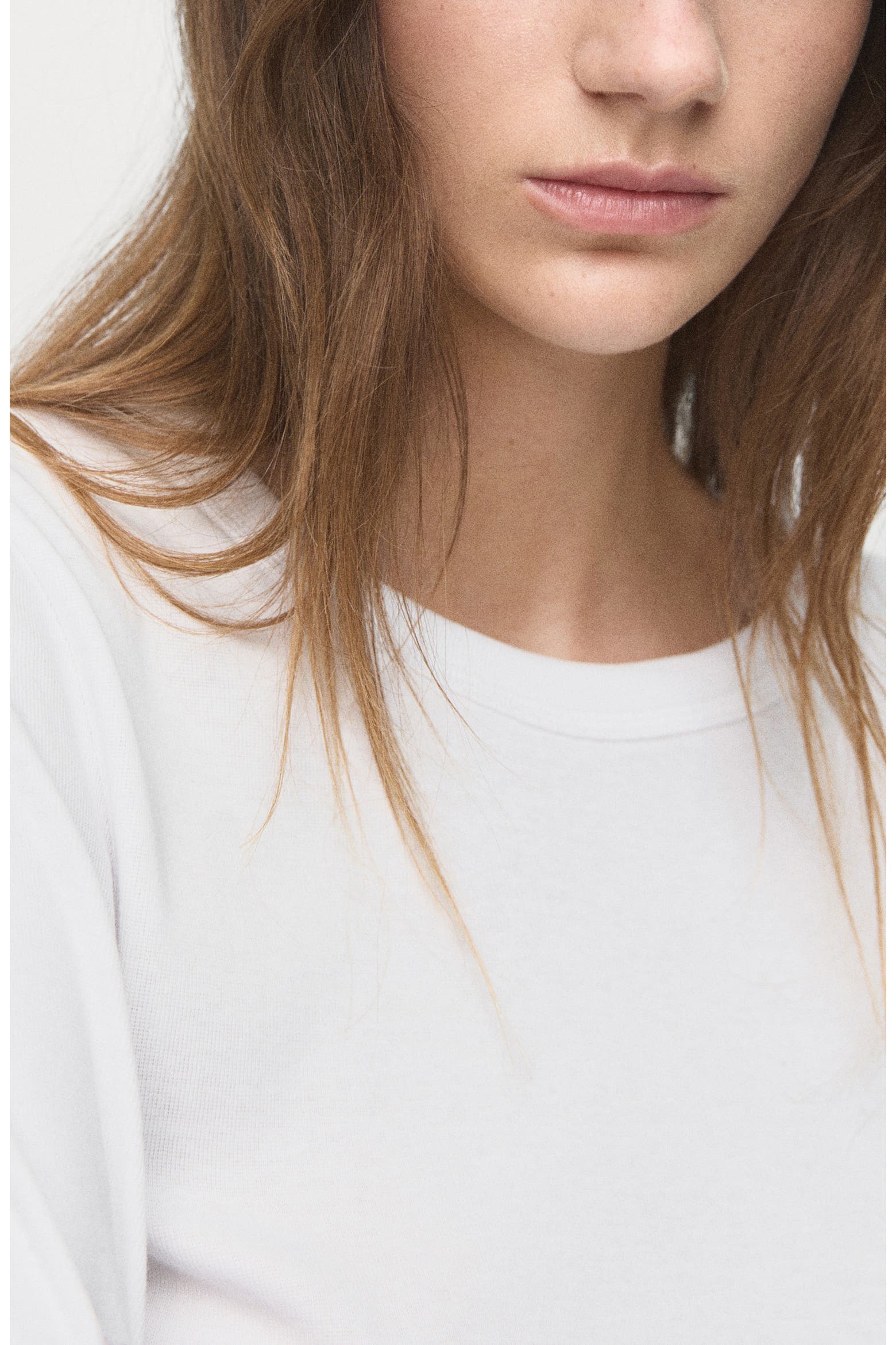Small Ribs Rack MANGO Long Sleeve Cotton Rib T-Shirt (Women) | Nordstromrack