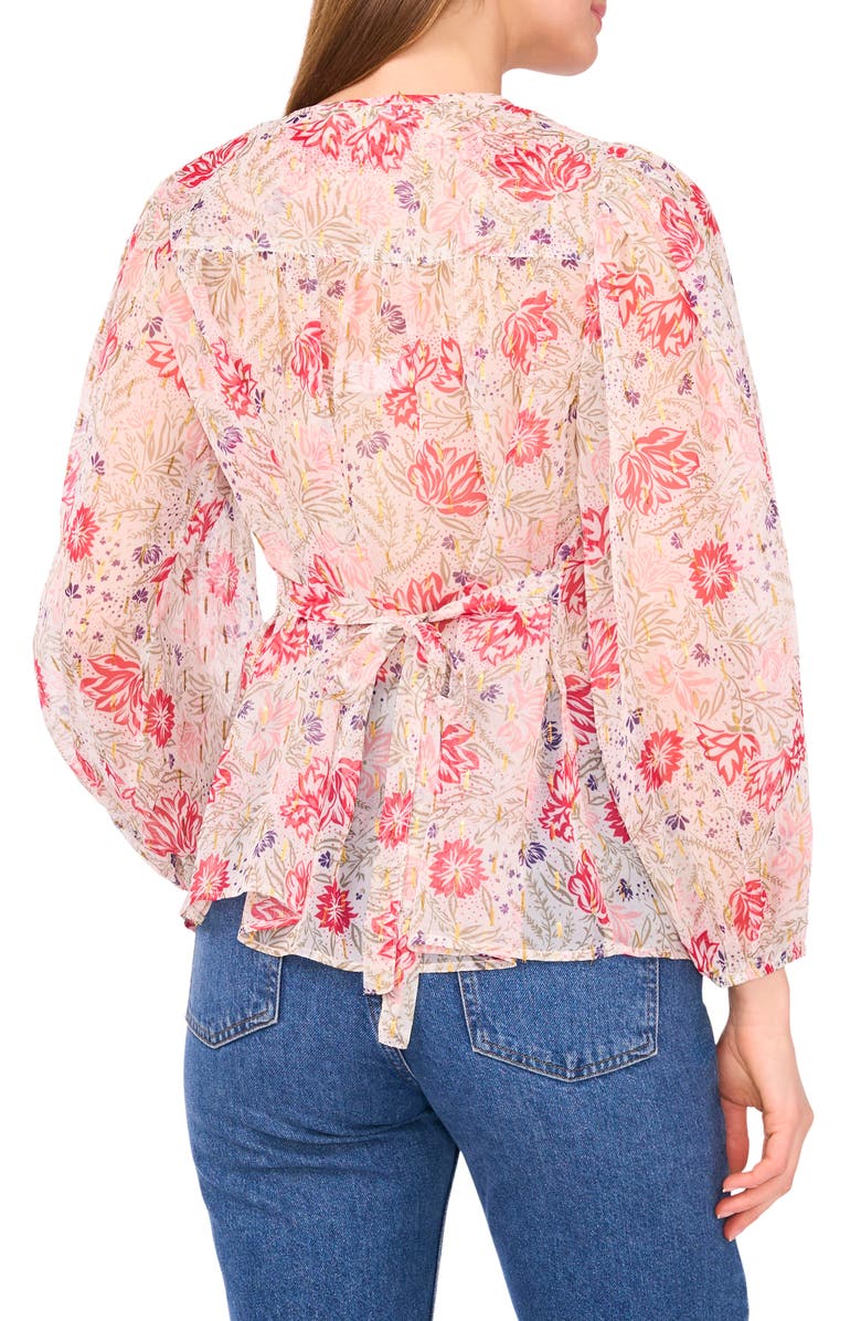 Two by Vince Camuto Floral Peasant Top, Alternate, color, Pink/ Almond