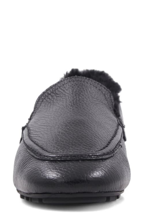 Aquatalia Qalista Weatherproof Faux Shearling Lined Driving Shoe In Black