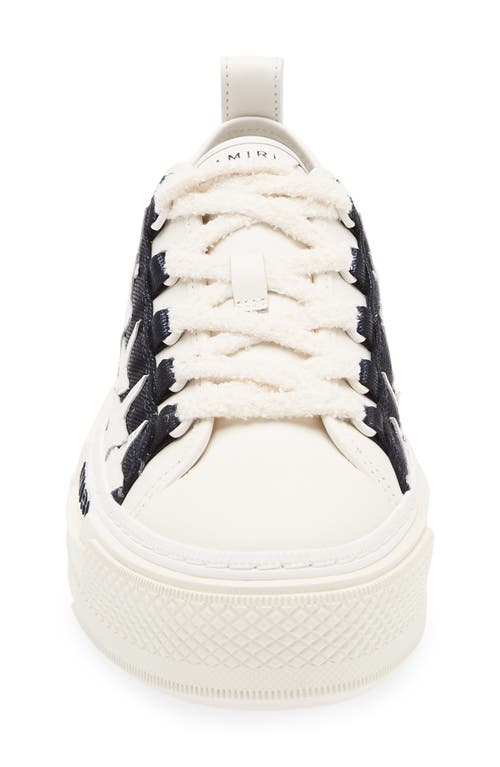 Amiri Denim Stars Low Top Platform Sneaker In White