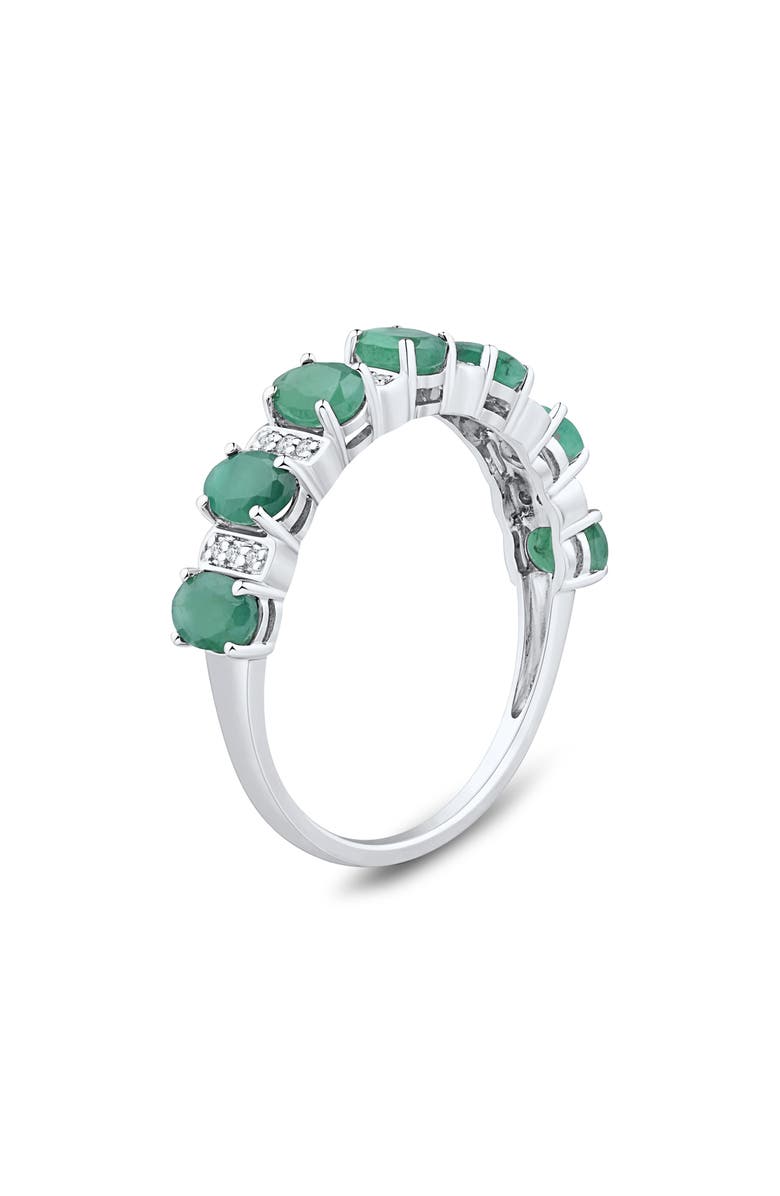 Frankie & Zoe 14K White Gold Emerald & Diamond Ring, Alternate, color, 