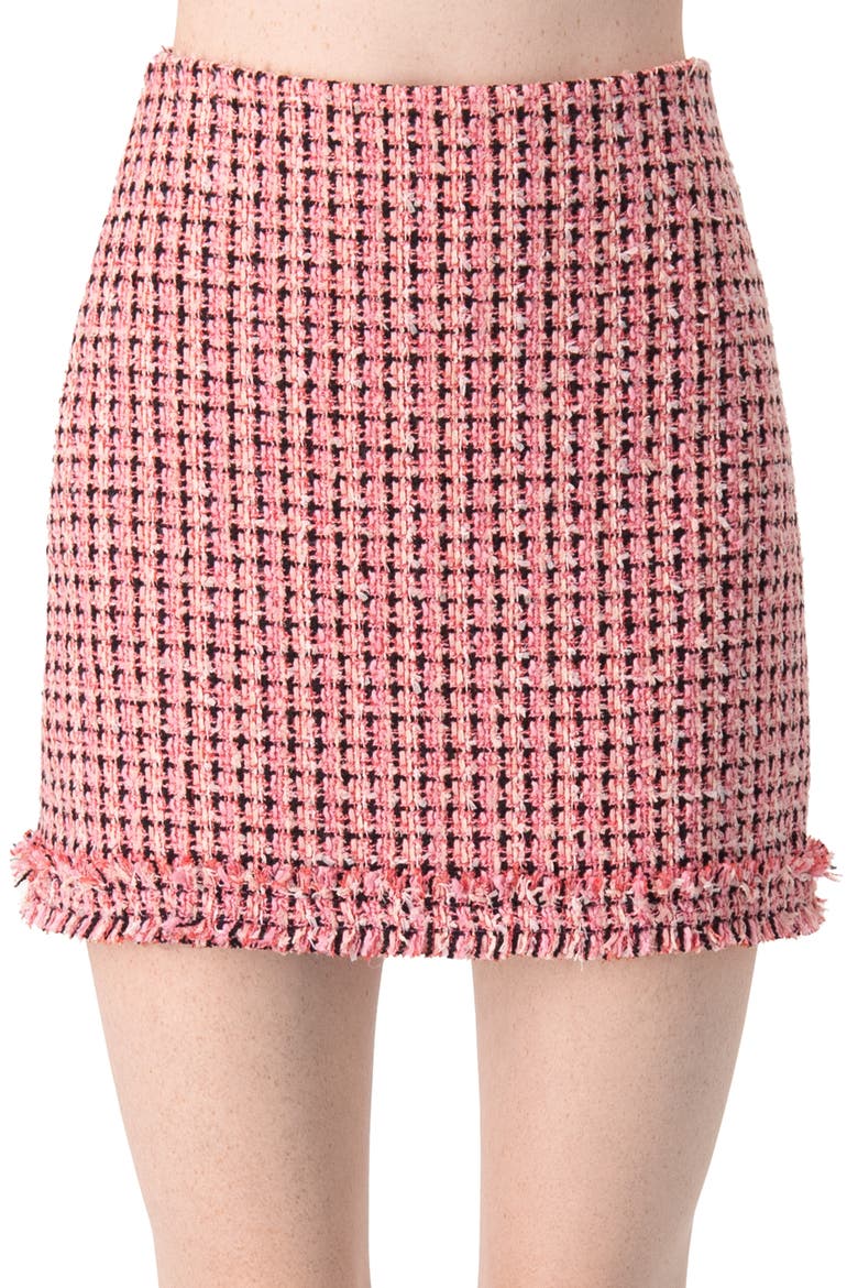 Short Tweed Skirt, Main, color, Pink