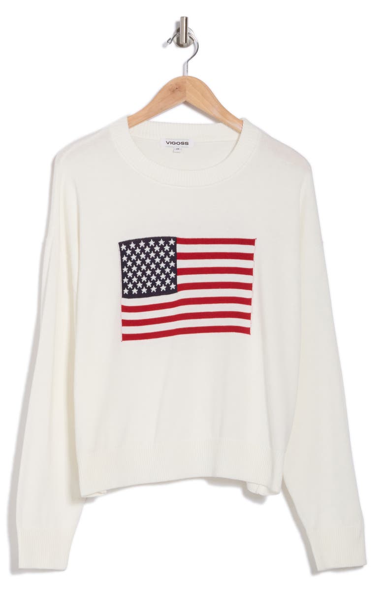 American Flag Pullover Sweater