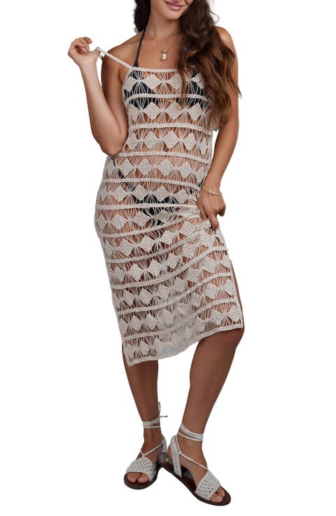 Open Weave Crochet Cover-Up Dress