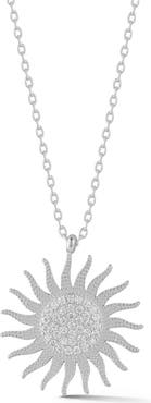 GLAZE JEWELRY Pavé Cubic Zirconia Sun Pendant Necklace