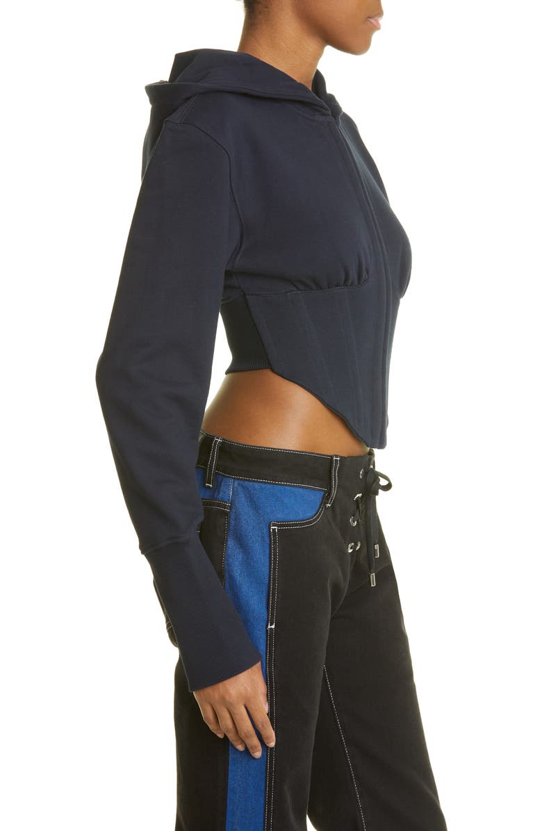 Dion Lee Undercorset Cotton French Terry Hoodie, Alternate, color, 