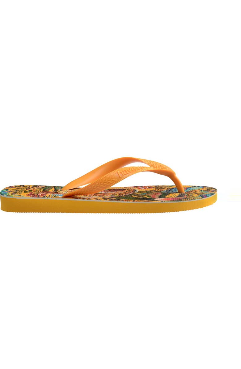 Havaianas x FARM Rio Into the Jungle Flip Flop, Alternate, color, Yellow Pop