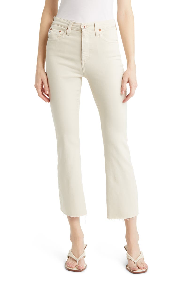 AG Farrah Crop Bootcut Jeans, Main, color, Ivory Clay