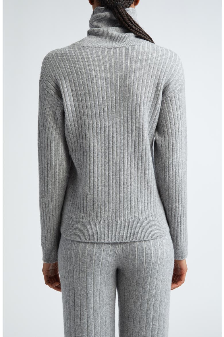 Virgin Wool & Cashmere Rib Turtleneck Sweater, Alternate, color, GREY