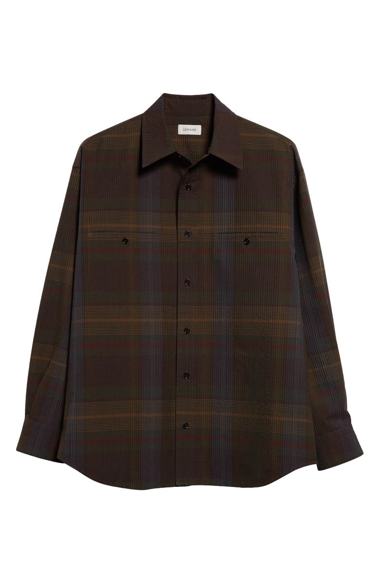 Lemaire Plaid Wool Overshirt, Main, color,