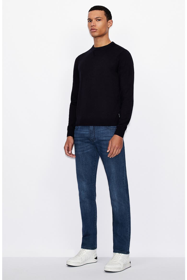 Crewneck Wool Sweater, Alternate, color, NAVY