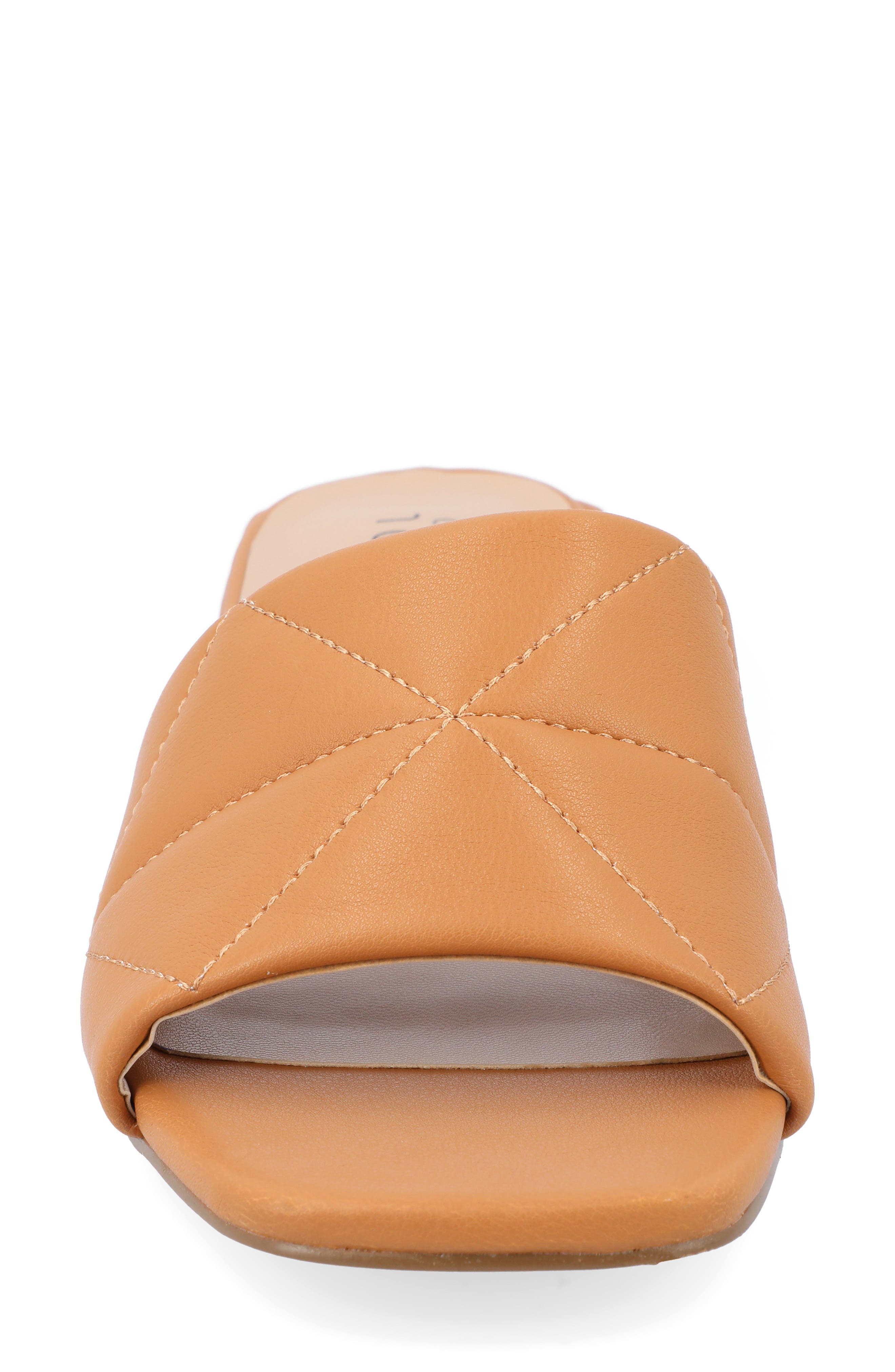 Journee Collection Elidia Quilted Slide Sandal, Alternate, color, Brown
