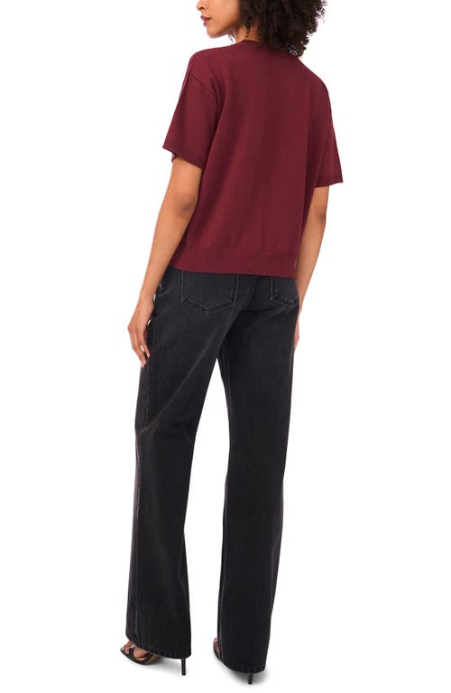 1.state Crewneck Short Sleeve Sweater In Red