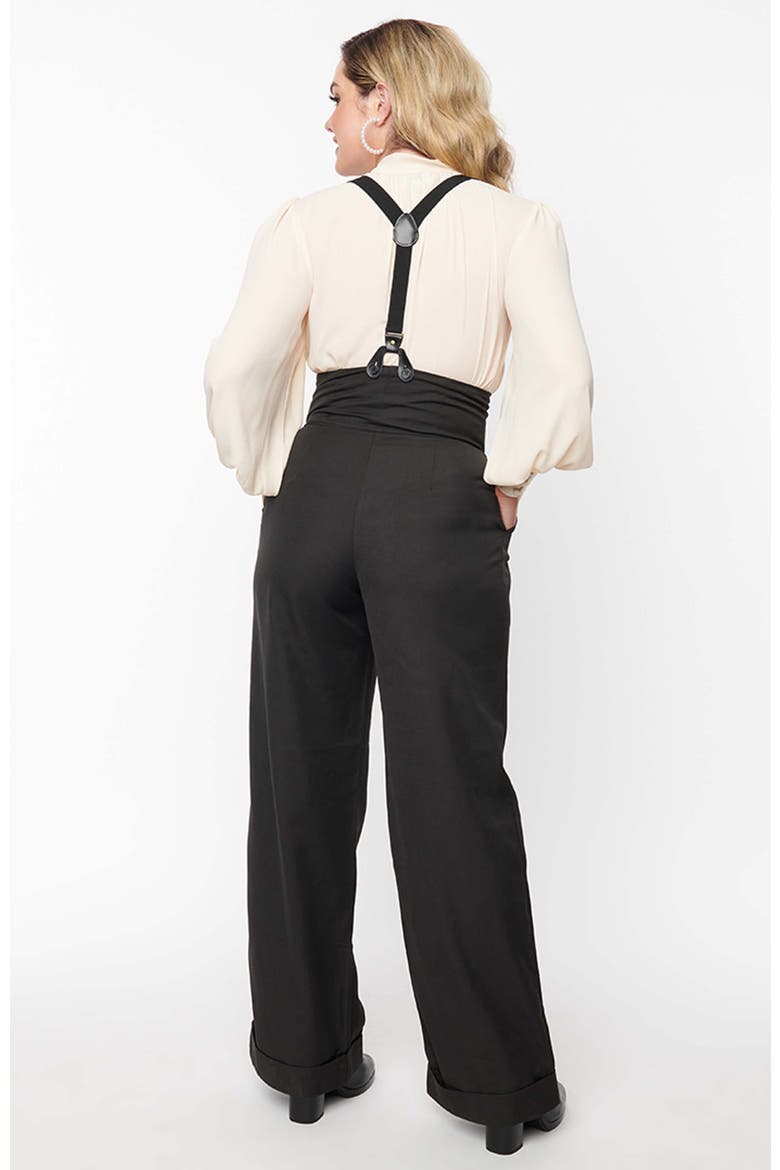 Thelma High Waist Suspender Pants, Alternate, color, Black