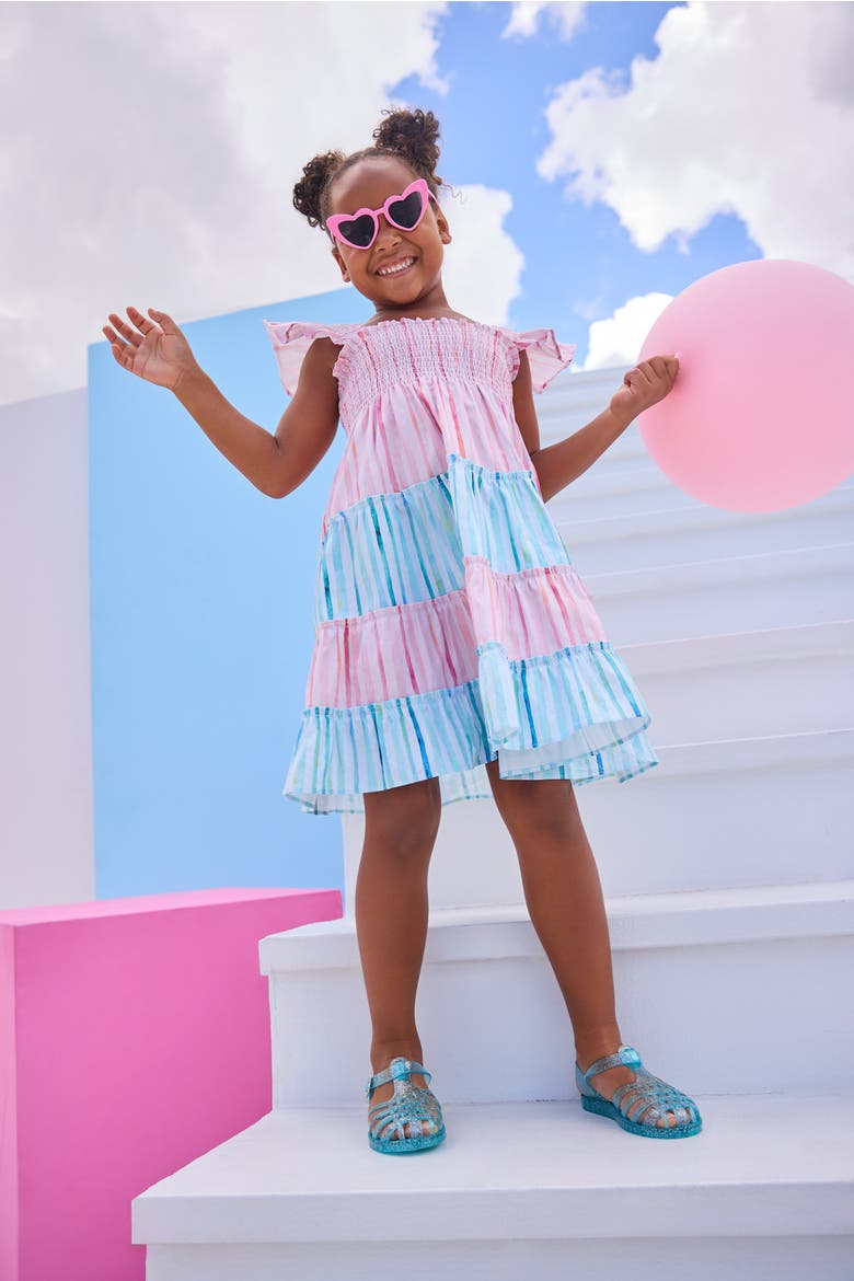 Kids' Twirl Dress, Alternate, color, Watercolor Multi Stripe