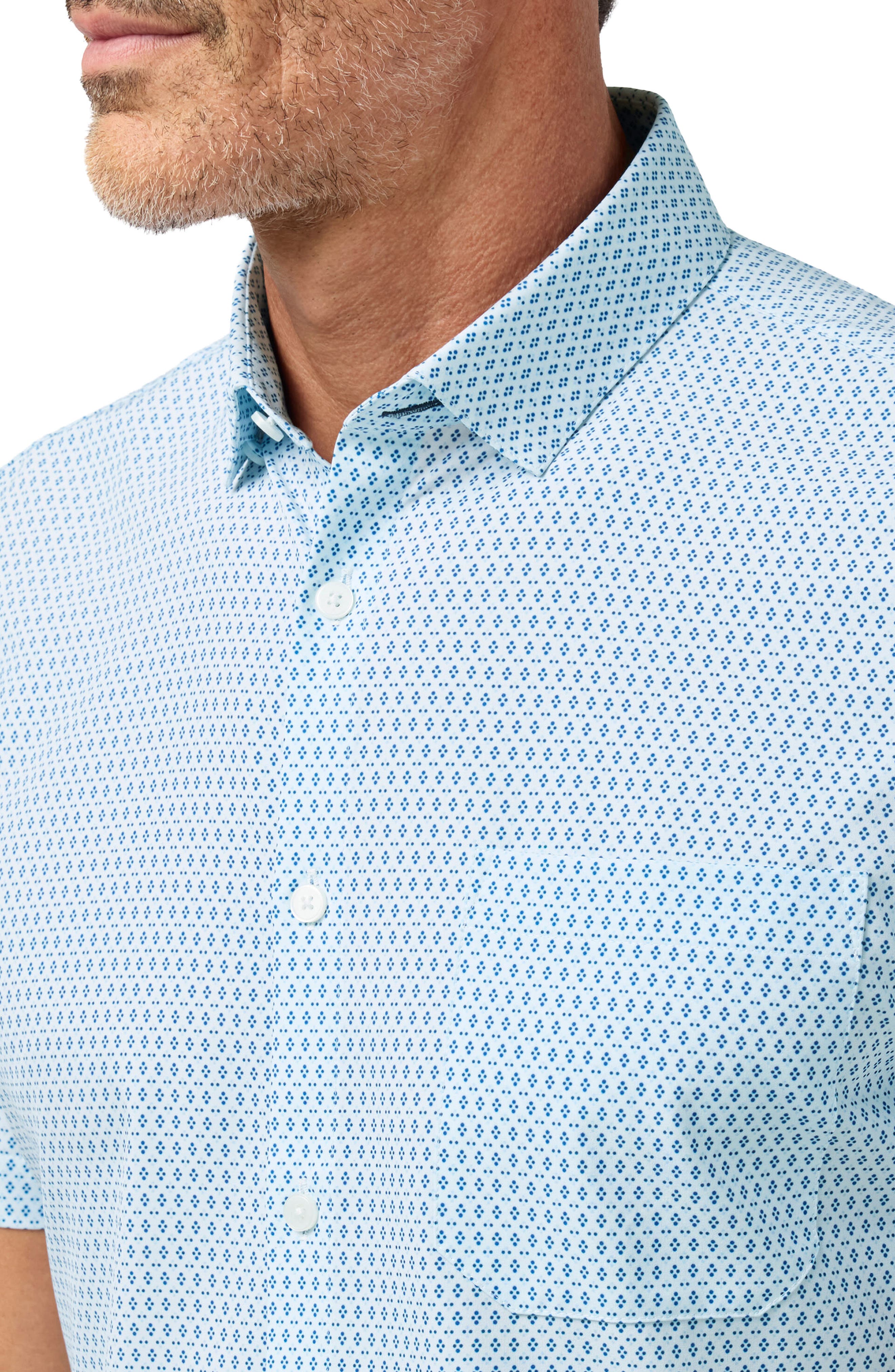 Leeward Trim Fit Skyline Multi Diamond Short Sleeve Button-Up Shirt - image 2