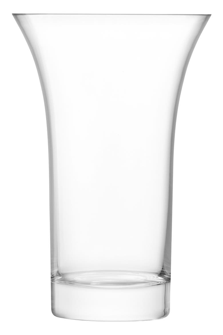 Flower Flared Bouquet Glass Vase, Main, color, CLEAR