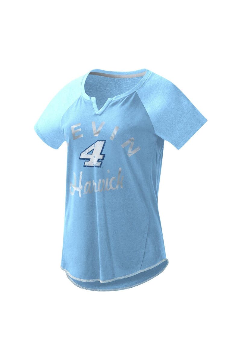 G-III 4HER BY CARL BANKS Women's G-III 4Her by Carl Banks Light Blue Kevin Harvick Grand Slam Tri-Blend Notch V-Neck T-Shirt, Main, color, Light Blue