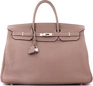 Pre-Owned Hermes Birkin Handbag Grey Togo with Palladium Hardware 40