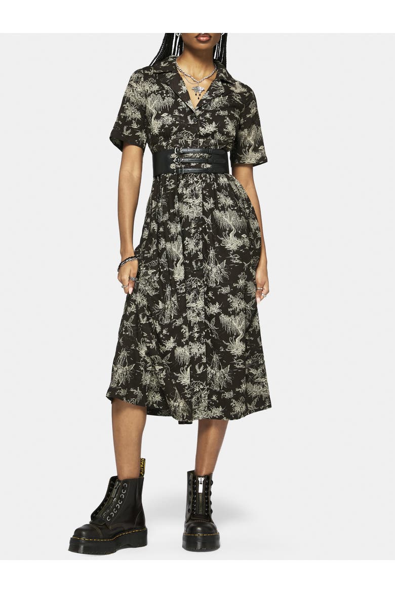 Zorya Winter Maypole Midi Shirt Dress, Main, color, Grey