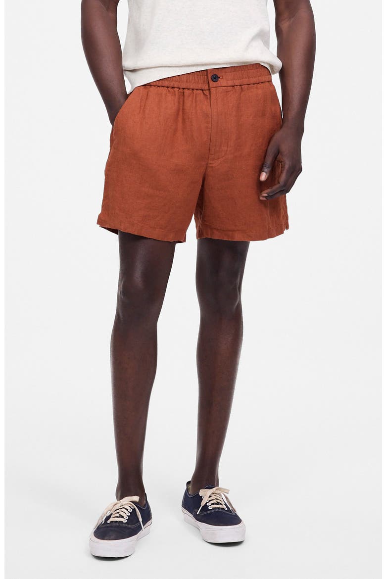 Everywear Linen Shorts, Main, color, TERRACOTTA