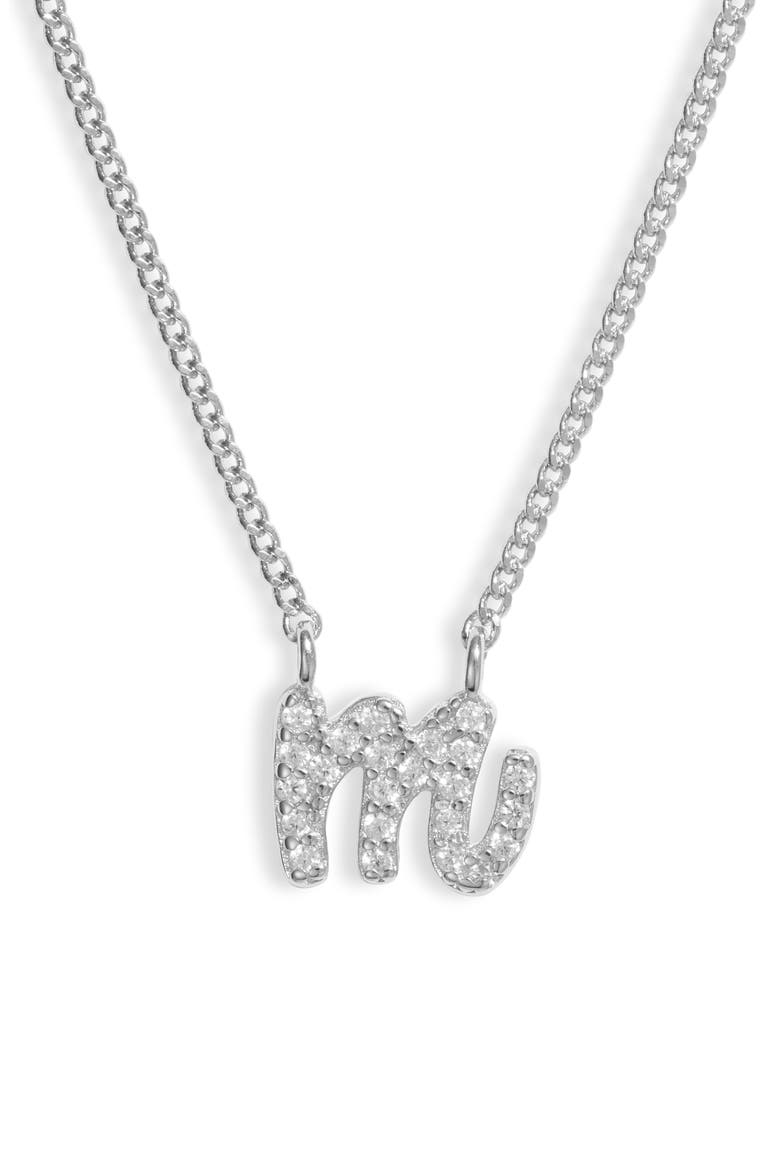 Script Initial Necklace, Main, color, SILVER - M