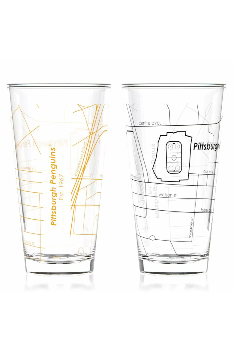 NHL Arena Map Pint Glasses - Set of 2, Alternate, color, Pittsburgh Penguins