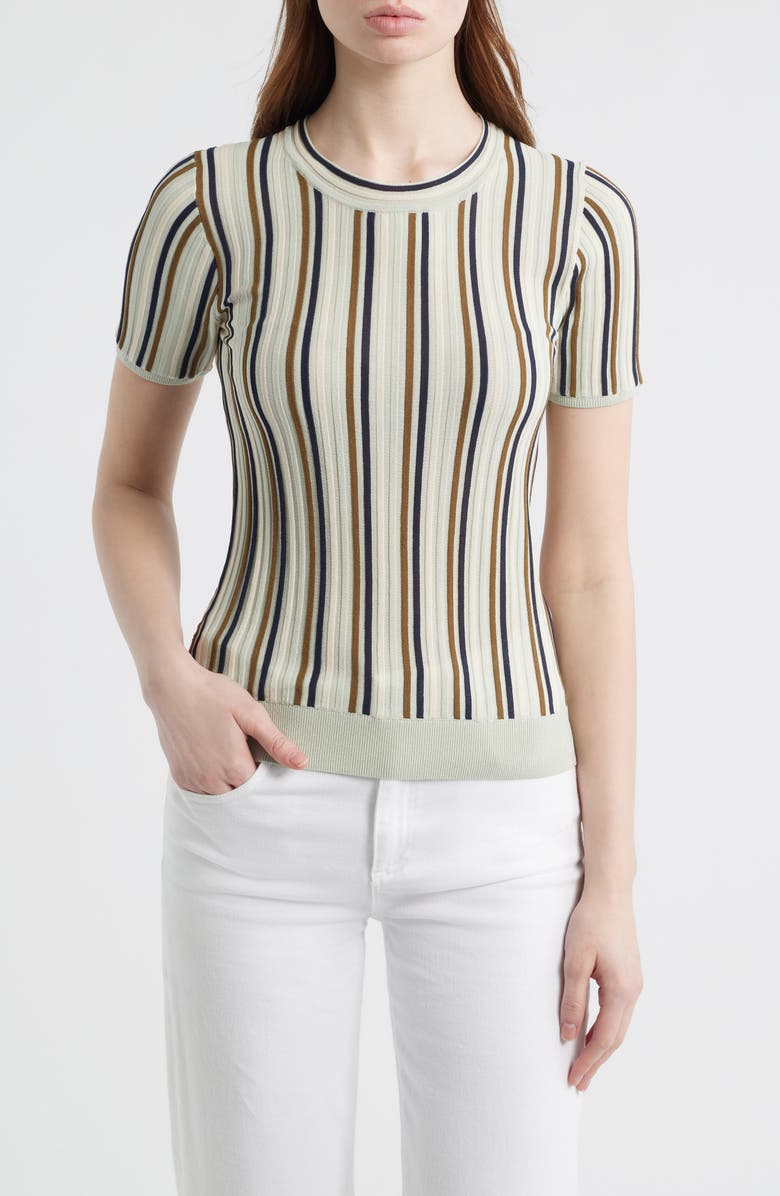 rag & bone Victoria Stripe Rib Knit Top, Main, color, Blue Multi