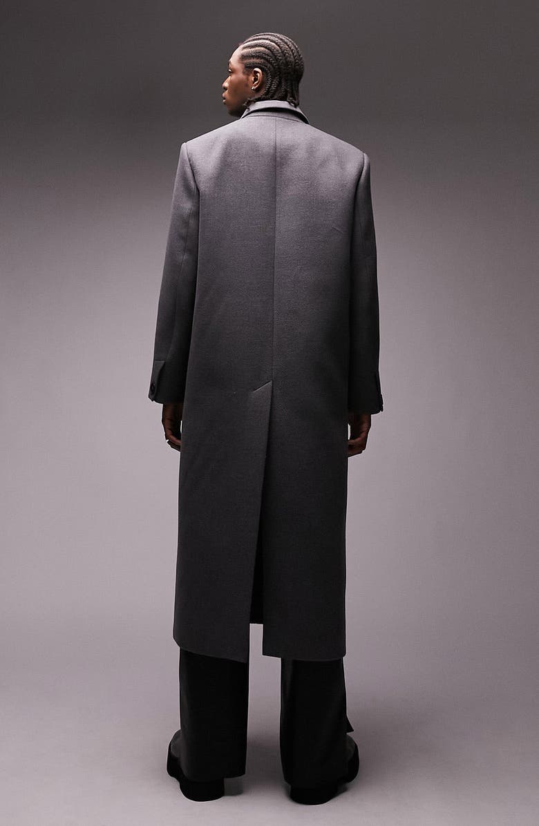 Topman Longline Overcoat, Alternate, color, 