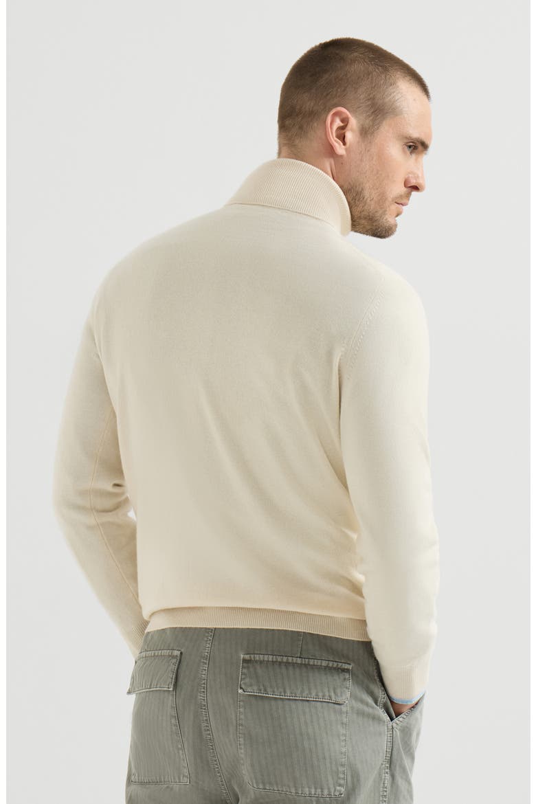 Cashmere turtleneck sweater, Alternate, color, Butter