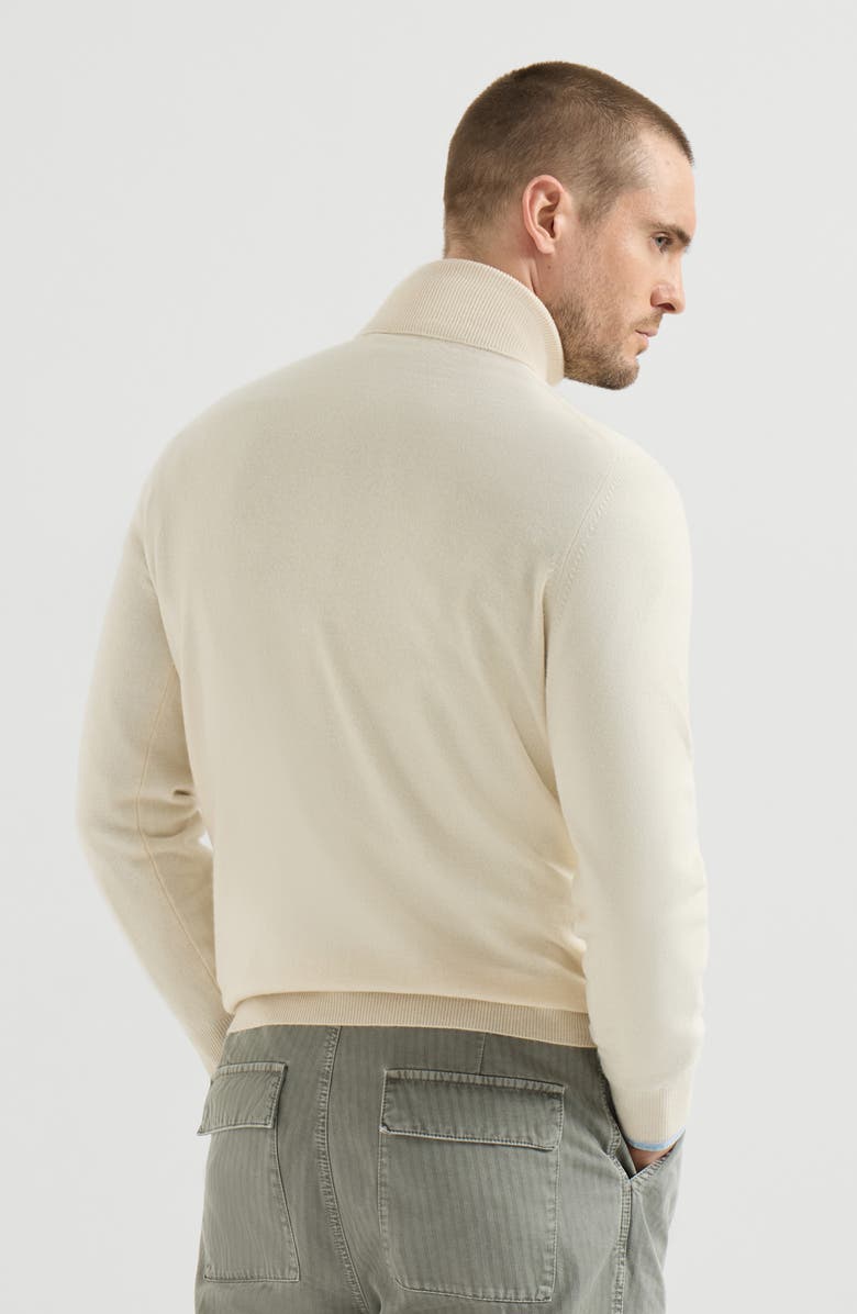 Brunello Cucinelli Cashmere turtleneck sweater, Alternate, color, Butter