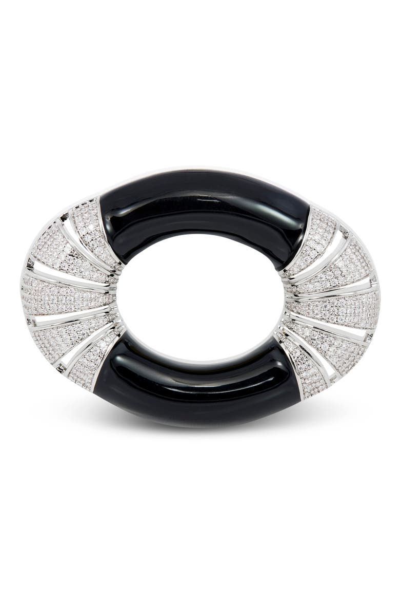 Color Block Art Deco Brooch, Main, color, WHITE