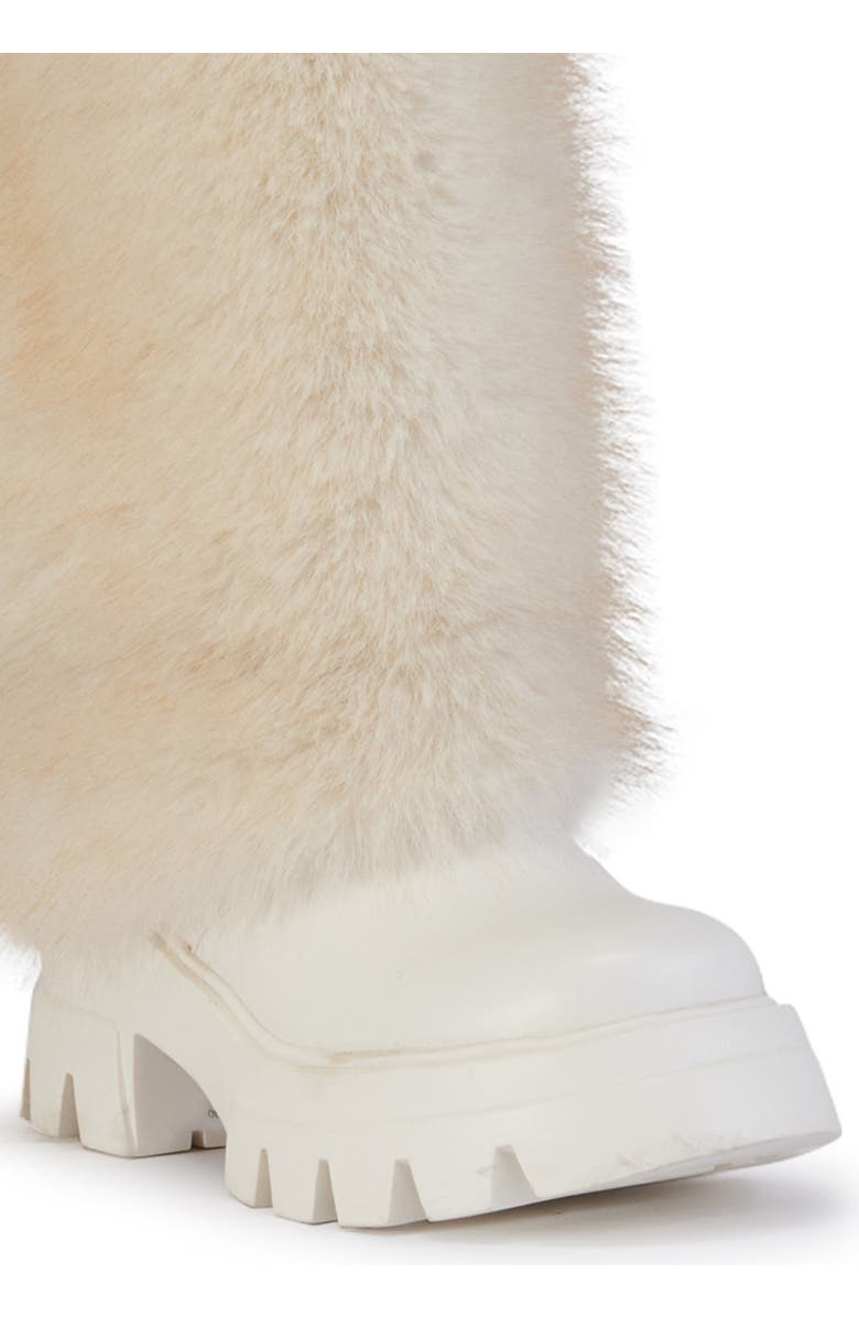 AZALEA WANG Ahsoka Faux Shearling Lug Sole Boot, Alternate, color, White