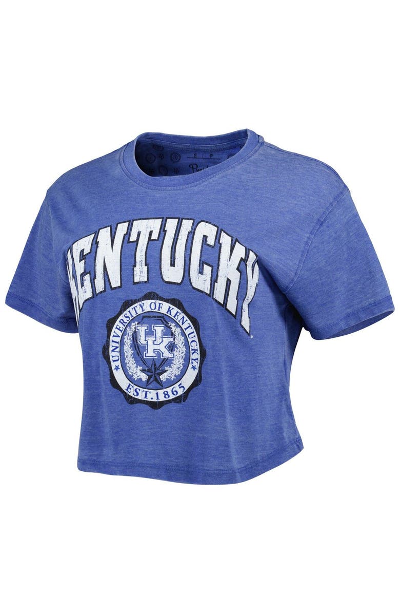 PRESSBOX Women's Pressbox Royal Kentucky Wildcats Edith Vintage Burnout Crop T-Shirt, Alternate, color, Royal
