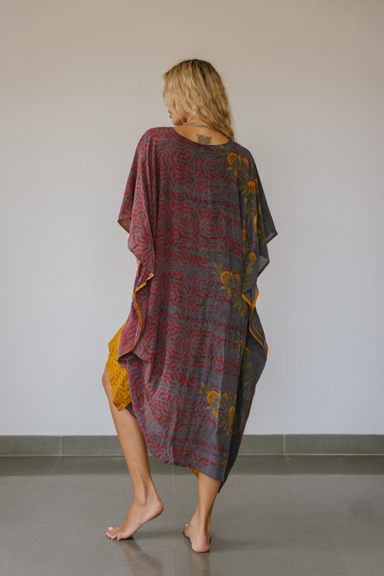 Long Caftan Astoria, Alternate, color, Grey & Yellow