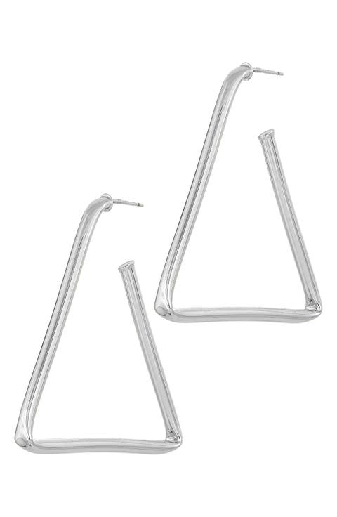 Large Linear Hoop Earrings