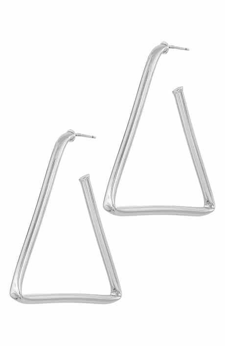 SAVVY CIE JEWELS Large Linear Hoop Earrings