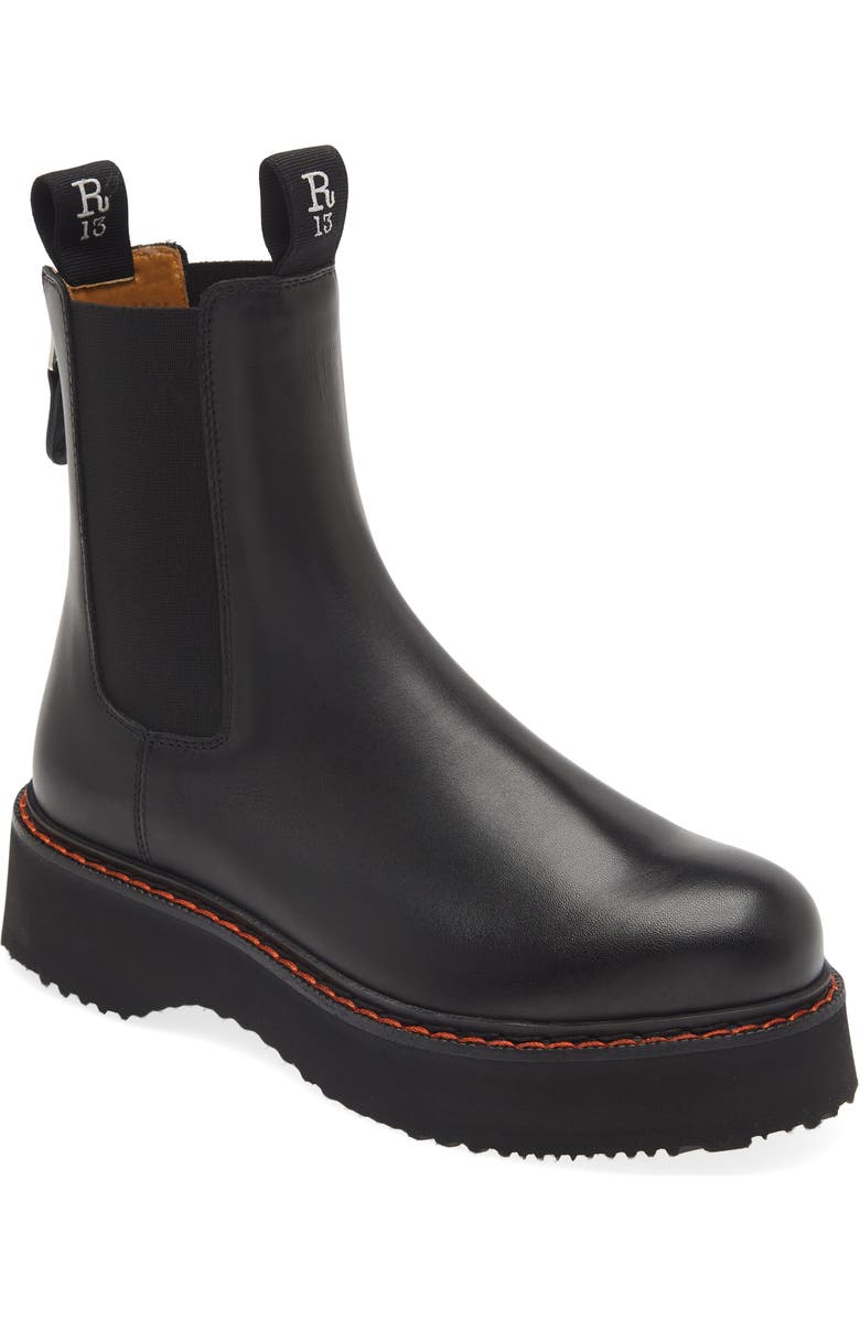 R13 Platform Chelsea Boot, Main, color, Black