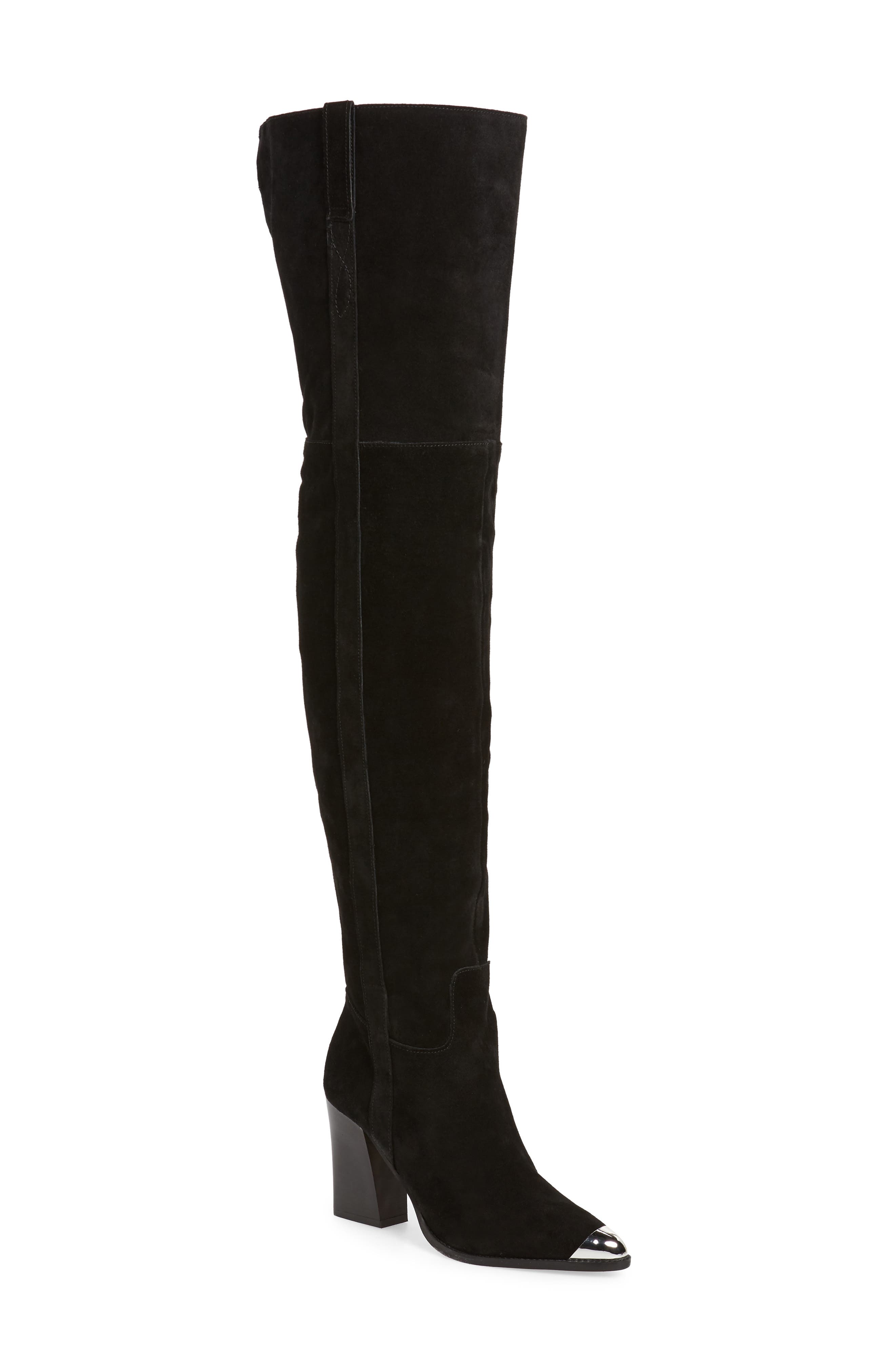 Topshop Bass Chain Over the Knee Boot, Main, color, 