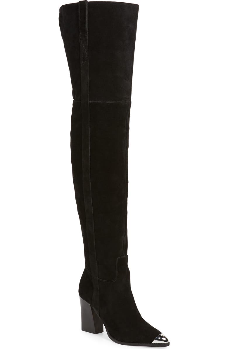 Topshop Bass Chain Over the Knee Boot, Main, color,