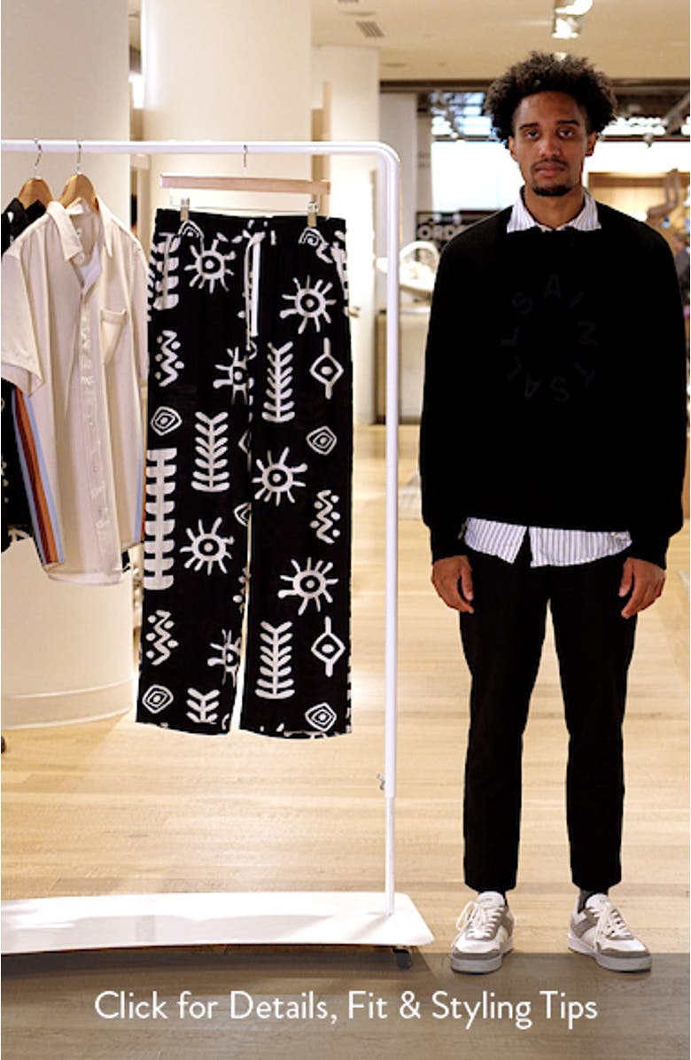 Mason Abstract Print Drawstring Pants, sales video thumbnail