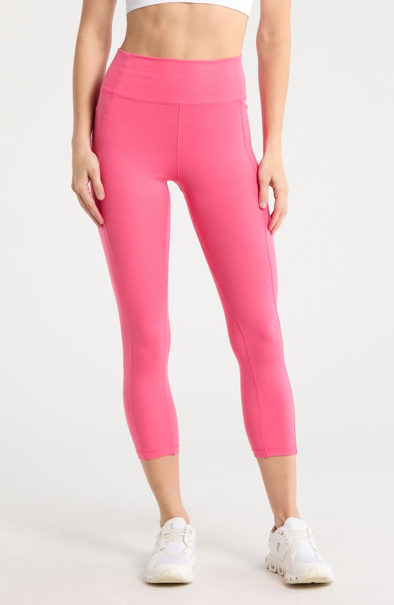 MARIKA Aylani Capri Leggings, Main, color, Pink Flambe