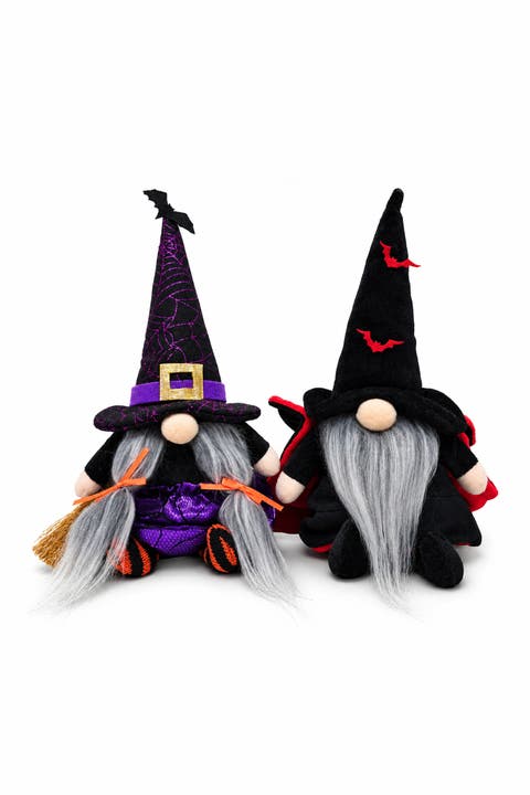 Midnight Magic Witch Vampire Halloween Plush Gnome Set