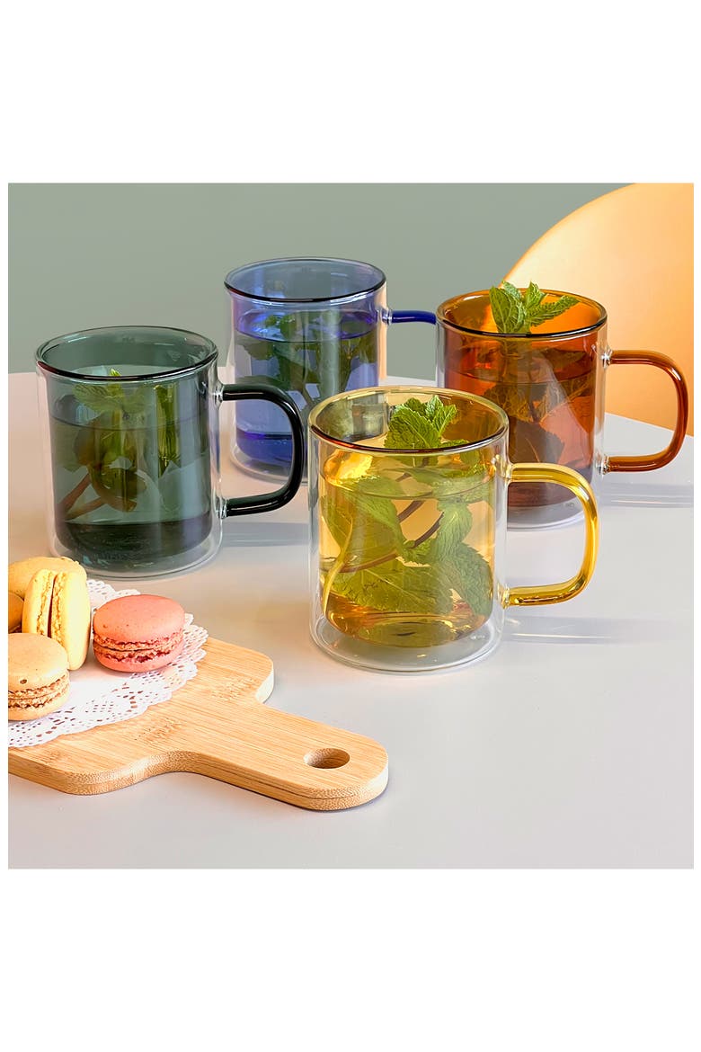 Cubo Set of 4 Double-Wall Mugs, Alternate, color, MULTI