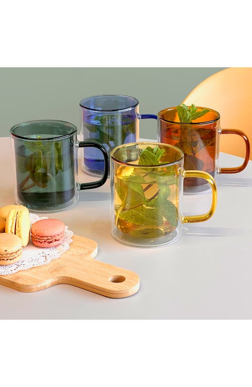 Cloudnola Cubo Set Of 4 Double-wall Mugs In Multi